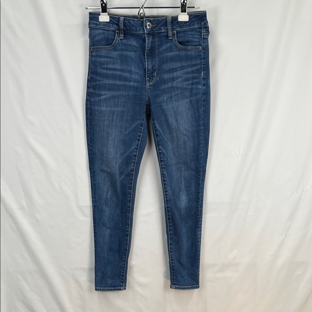 American Eagle - Women’s Jeans - Med Blue - Super High Rise Jeggings - 4 Short